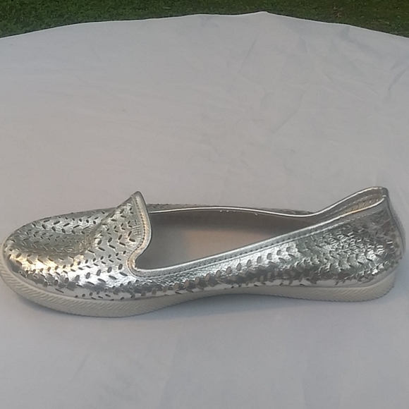Silver Synthetic Leather Slip On's athletic wear - Picture 8 of 12